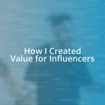 How I Created Value for Influencers