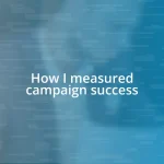 How I measured campaign success