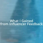 What I Gained from Influencer Feedback