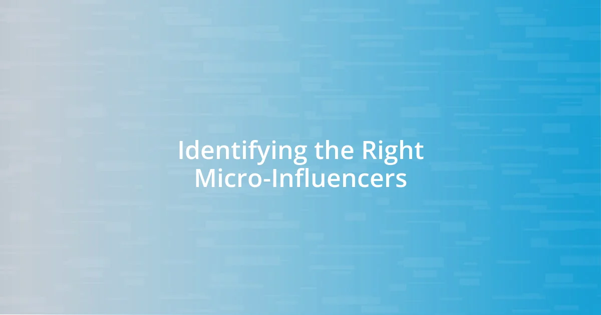 Identifying the Right Micro-Influencers